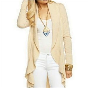 Lilly Pulitzer Lindsay Ruffle Cashmere Cardigan L
